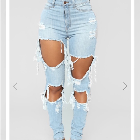 Syracuse Distressed Jeans - Light Blue Wash - Picture 1 of 2